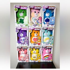LAST 2 NIB RARE COLLECTOR SET 9 CAREBEARS Medium Plush 14” ALL special care coin